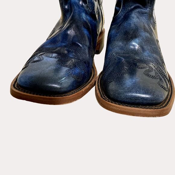 Horse Power HP Mens Cowboy Western Boots Leather Blue 8 D bv - Picture 6 of 11